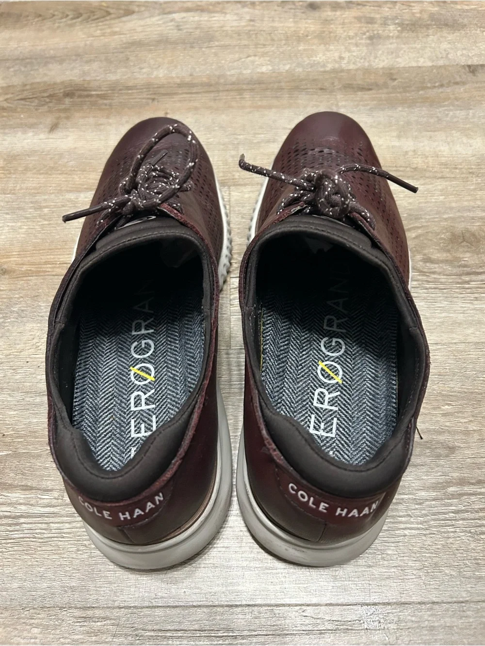 Cole Haan 2 Zerogrand Men’s Size 11.5 Laser Brown Mauve Leather Oxford Sneaker